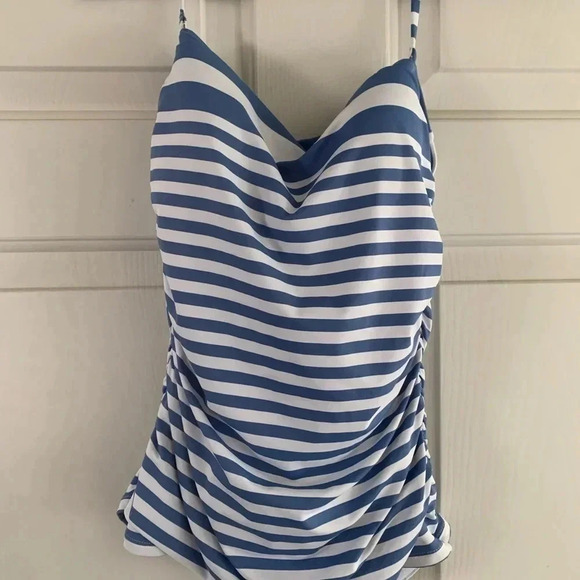 Tommy Bahana Breaker Bay Stripe Shirred Bandini In Blue size Small - Picture 3 of 6